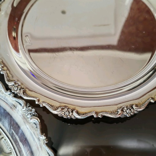 Silver-plated placemats used, classic style, 28cm diameter