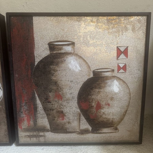 Canvas painting with vase theme, like new, 50x50 cm