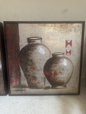 Canvas painting with vase theme, like new, 50x50 cm
