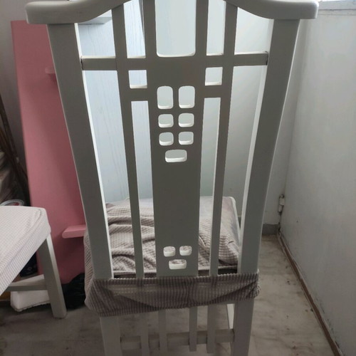 Lacquered solid wood chairs used, set of 6