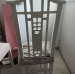 Lacquered solid wood chairs used, set of 6