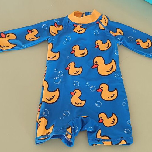 Baby Swimsuit UPF 50+ Yellow Ducks Size 74cm 6-12 Months Like New