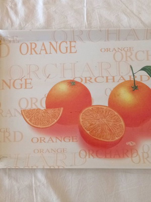Serving tray used melamine with orange design