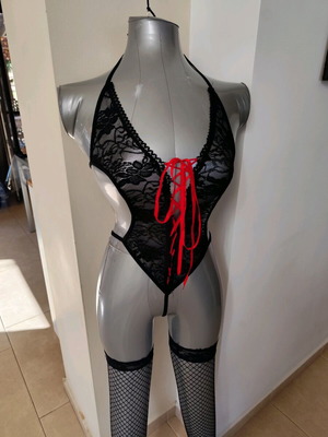 Playsuit body σετ με γάντια και δαντέλα, καινούργιο