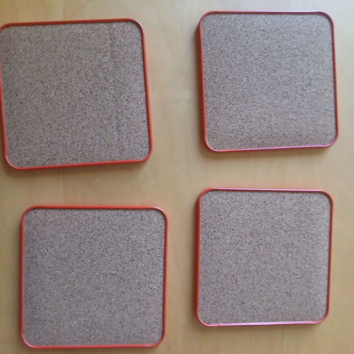 Football coasters in metal box, like new