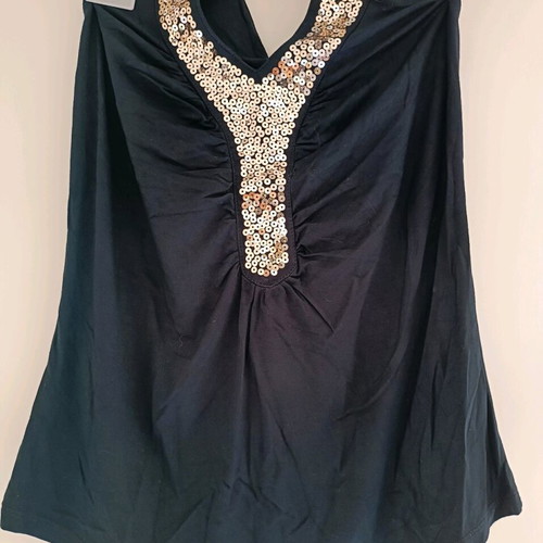 Te quiero evening blouse size 1 used, black with gold details