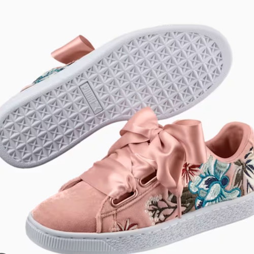 Puma embroidered sneakers used, pink, size 36