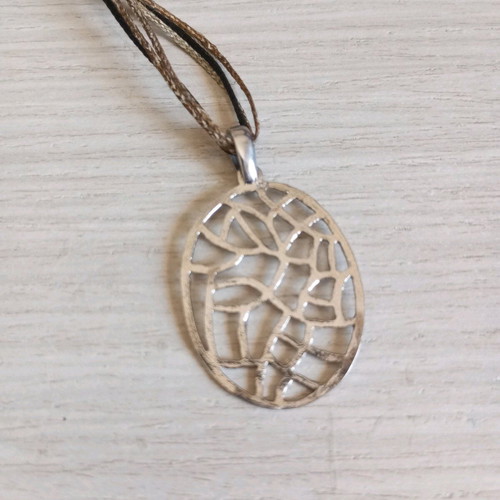 Silver 925 Pendant Necklace with Triple Cord New