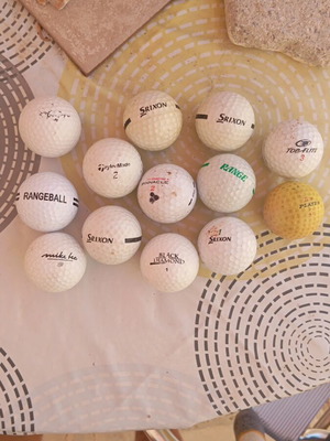 Golf balls used, pack of 13 with Srixon, Range, Blackdiamond++