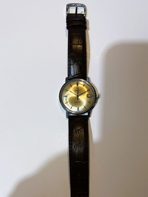 Omega Automatic Seamaster De Ville ρολόι μεταχειρισμένο, αδιάβροχο, καφέ και χρυσαφί