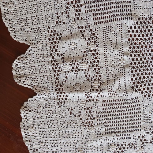 Vintage handmade beige tablecloth new