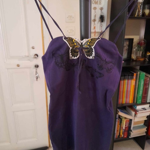 Miss Sixty vintage Y2K purple top with butterfly patch, XS/S