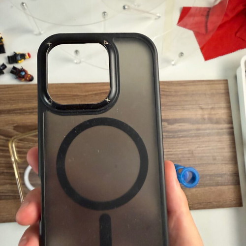 Black iPhone 16 Pro case, hard
