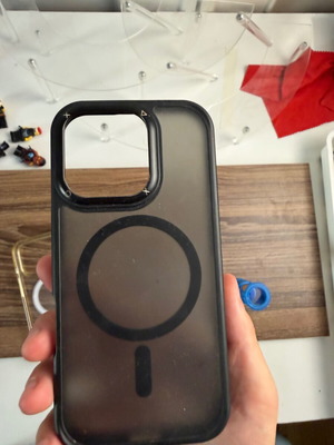 Black iPhone 16 Pro case, hard