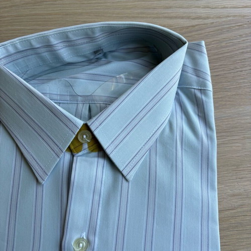 New men's light blue striped shirt, size M-L