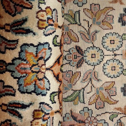 Persian oval rug used in good condition, silk and wool, handmade 2.40 x 1.60