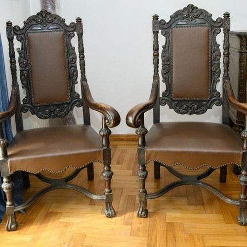 Antique armchairs from England used, set of two, 1952
