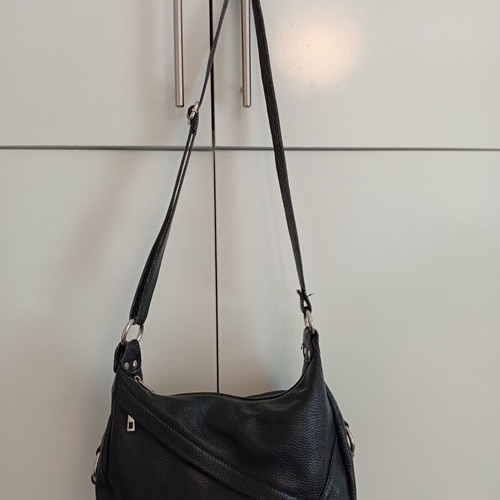 Creole black leather crossbody bag used