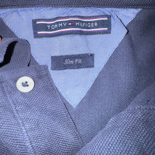 Tommy Hilfiger polo shirt L slim fit used, dark blue cotton