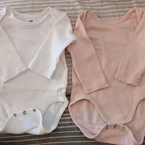 Long-sleeve baby bodysuits used, pack of 21 pieces 56-68 cm