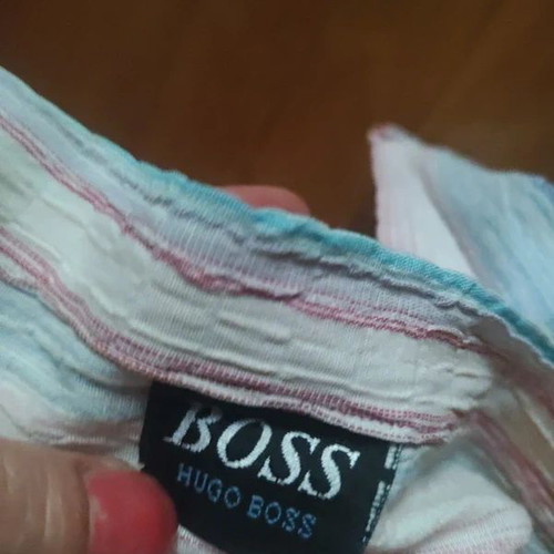 Hugo Boss vintage striped cotton men's shirt XL like new