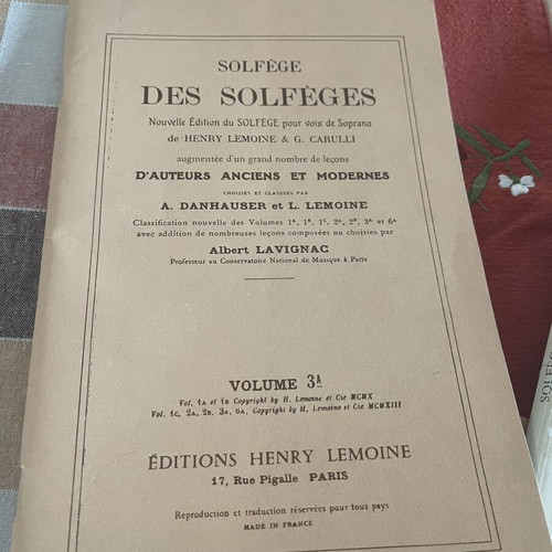 Guitar method and two solfège music books