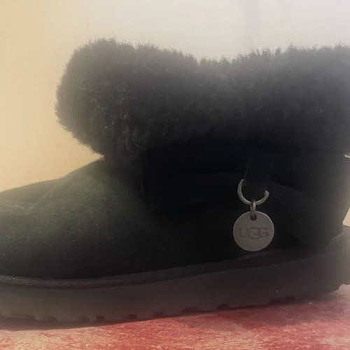 Ugg black Mini ankle boots used, size 39, with fur cuff