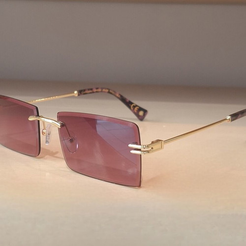 Polar Gold 6001 C2V sunglasses new, pink lenses, gold frame