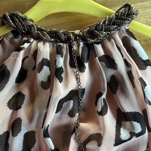 Long animal print dress with belt like new