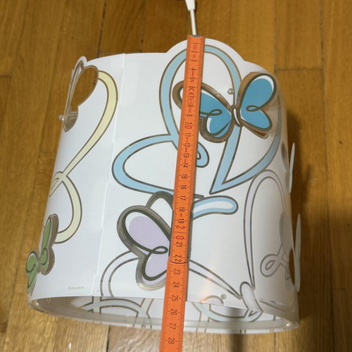 Children's plastic ceiling light with colorful butterflies for E27 bulb used