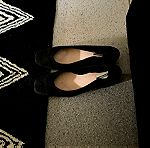  Γυναικεία παπούτσια μαύρου χρώματος topshpo με τετράγωνο τακούνι.