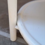 White two-tier table with wheels used