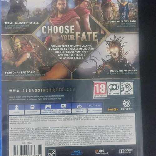 Assassin's Creed Odyssey PlayStation 4 game like new with box