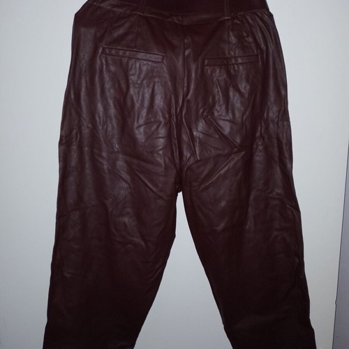 Brown leather pants with belt Stradivarius, like new, size S