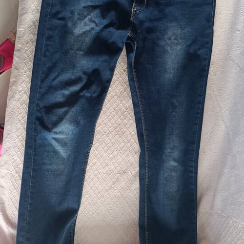 Jeans with rhinestones on pockets like new, blue