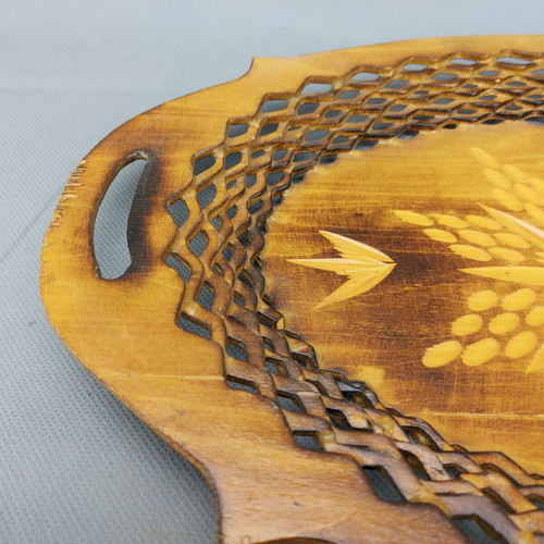 Wooden fruit bowl used, vintage