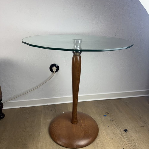 Vintage coffee table used, solid wood, mid century, height 63 cm