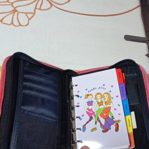 Organizer new denim fabric agenda with card slots and notes