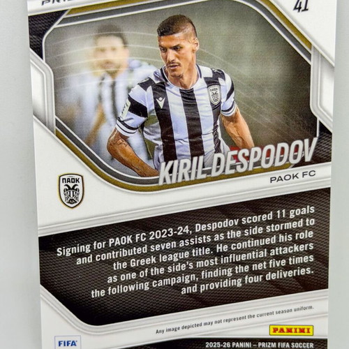 Panini FIFA Prizm 2025/26 Kiril Despodov #41 Wave Prizm Parallel card brand new