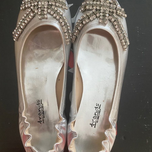 Silver ballerina shoes new with rhinestones
