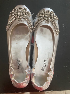 Silver ballerina shoes new with rhinestones