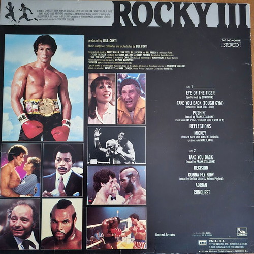 Rocky III Original Motion Picture Score LP vinyl, Greek edition 1982