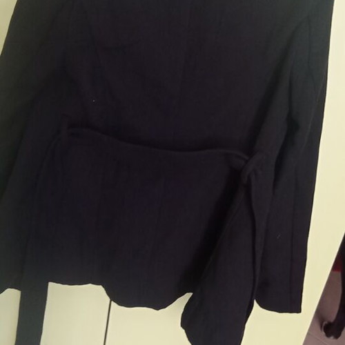 Tally Weijl short coat XS like new, black, long collar, belt
