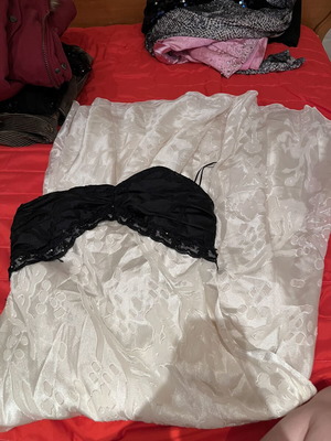 Long dress like new, black and white, size M