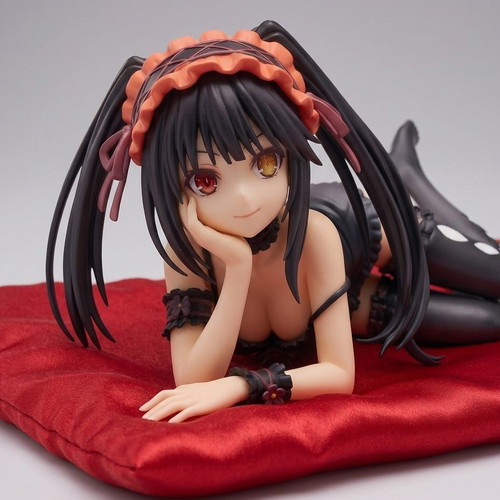 Kurumi Tokisaki Date A Live Lingerie Ver. anime figure with red satin pillow