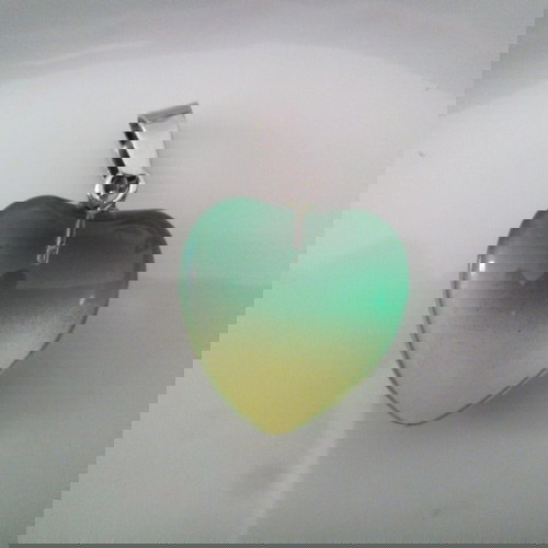 Καρδιά διάφανη για μενταγιόν σε πράσινο και κίτρινο χρώμα