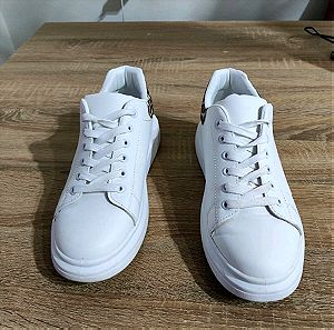Sneakers Λευκά με Λεοπάρ Λεπτομέρεια νούμερο 41