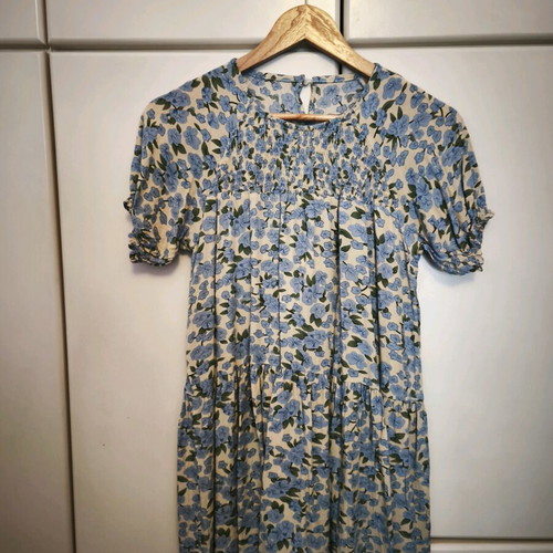 Floral kids dress size 140cm like new, blue