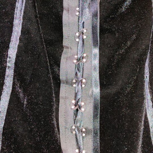 Black evening blouse like new, smile neckline with sheer sleeves