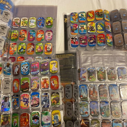 Collectible Pokemon and football tags used